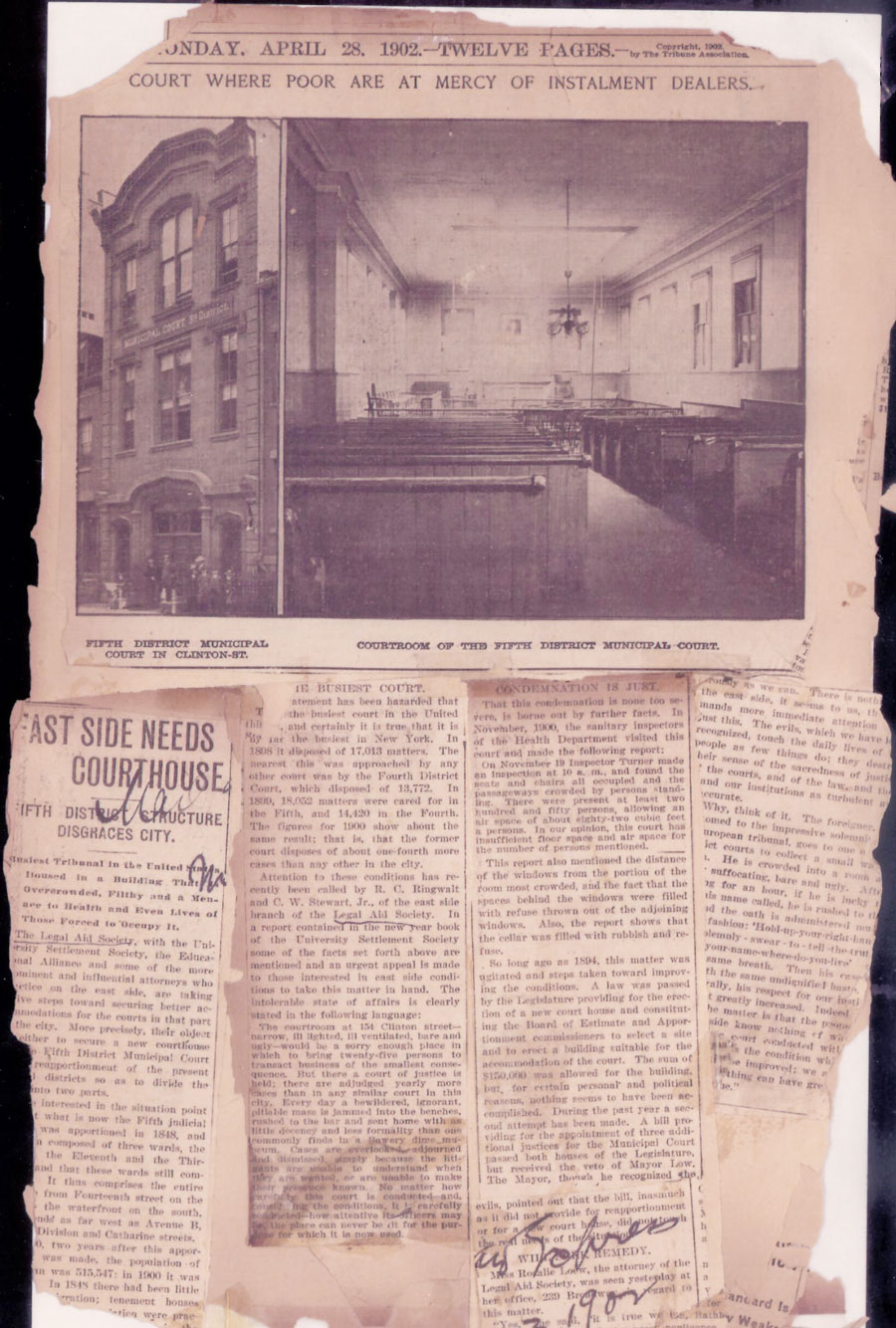 Articles in the Tribune about the Eastside Courthouse